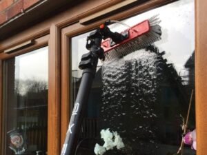 Window cleaning in Cumbernauld with a water-fed pole